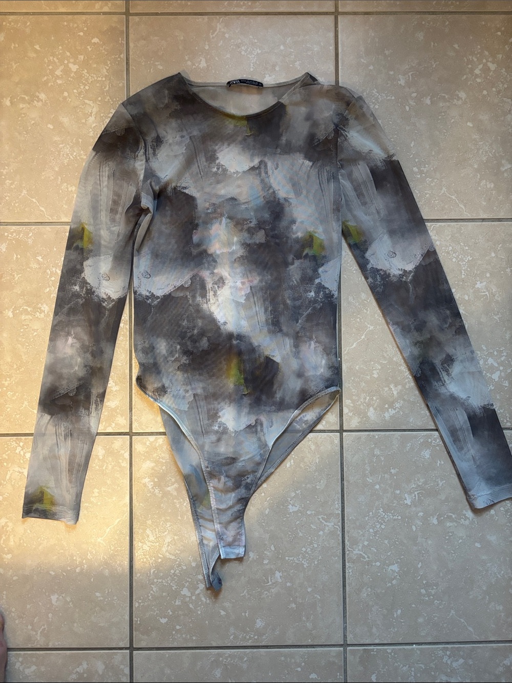 Zara Longsleeve Sheer Tulle Bodysuit